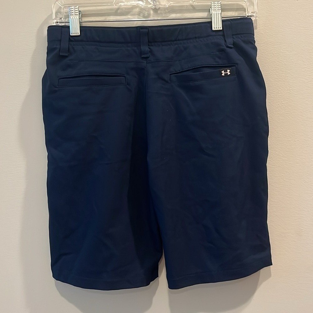 Under Armour - youth boys gold shorts. Size. Youth large. Navy - Picture 6 of 12